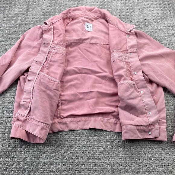 Gap Pink Jacket Women Size Extra Large XL Button Up Short Length Casual Cute - Picture 8 of 13